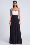 Vestido Maxi plissado cor-de-rosa e laranja A-Line