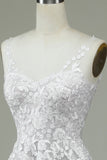 Vestido de noiva Ivory Tulle Backless com renda