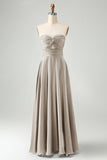 Verde escuro Uma linha querida Keyhole Long Bridesmaid Dress