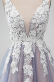 Elegante cinza rosa uma linha V pescoço flores curto homecoming vestido com pérola