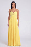 Vestido Maxi plissado cor-de-rosa e laranja A-Line com laço