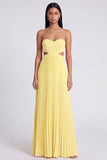 Vestido Maxi plissado cor-de-rosa e laranja A-Line