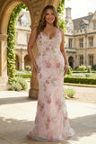 Vestido de Baile Longo Preto Brilhante com Alças Finas e Padrão Floral com Lantejoulas