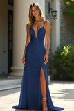 Vestido de Baile Longo Alças Finas Apliques Rosa empoeirado