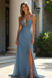 Vestido de Baile Longo Alças Finas Apliques Rosa empoeirado