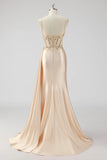 Vestido de Baile Longo Alças Finas Prata Apliques com Faixa