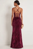 Vestido de Baile Longo com Alças Finas em Verde Escuro