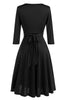 Carregar imagem no visualizador da galeria, Vestido preto vintage de 1950 com faixa