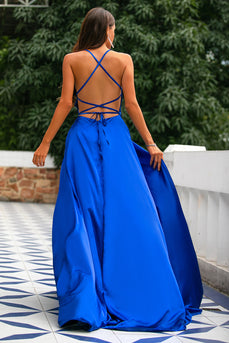 Vestido de cetim azul