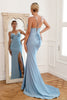 Carregar imagem no visualizador da galeria, Vestido de baile longo da sereia azul clara com missangas