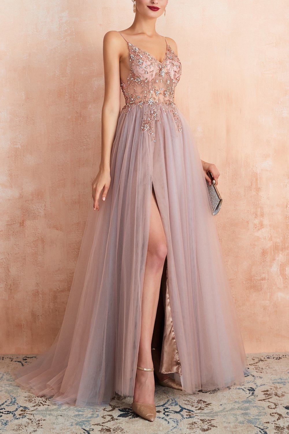Vestidos de Cerimónia Longos Azuis Com Fenda