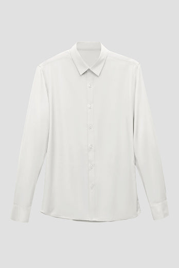 Camisa de terno masculino mangas compridas branco