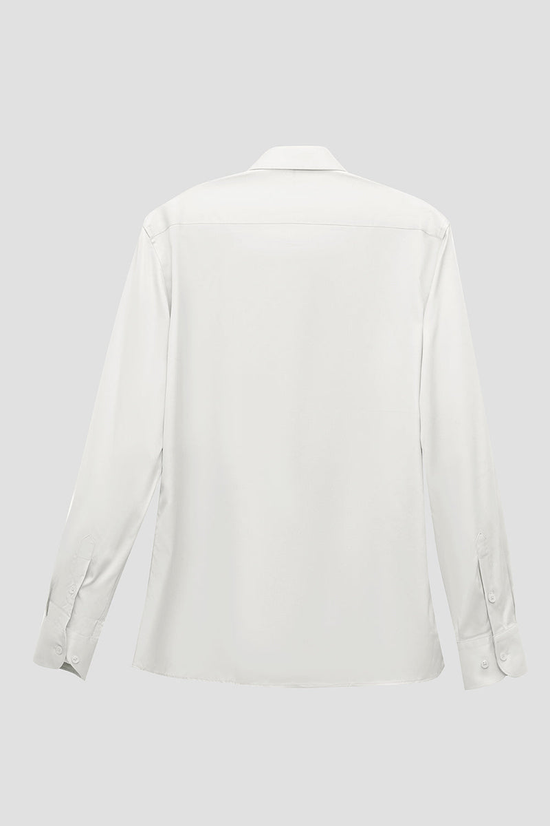 Carregar imagem no visualizador da galeria, Camisa de terno masculino mangas compridas branco