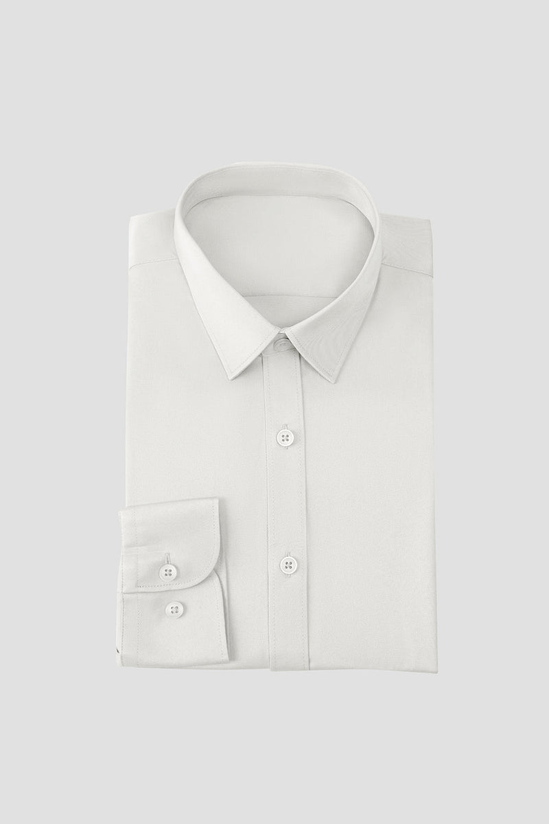 Carregar imagem no visualizador da galeria, Camisa de terno manga comprida homen branco