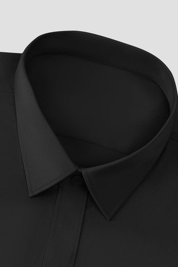 Camisa preta de terno masculino sólido