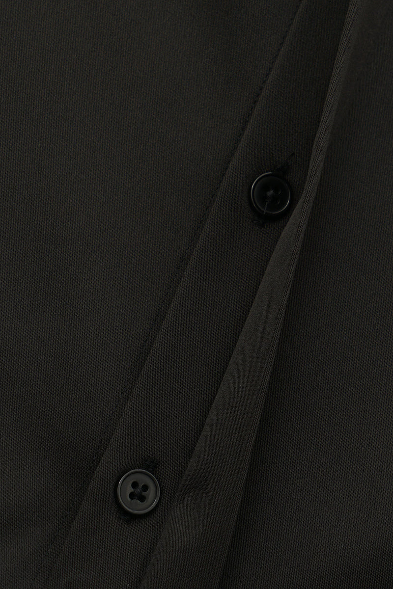 Carregar imagem no visualizador da galeria, Camisa preta de terno masculino sólido