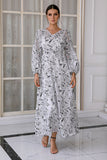 Vestido de convidado de casamento floral branco