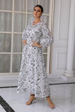 Vestido de convidado de casamento floral branco