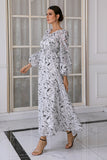 Vestido de convidado de casamento floral branco
