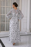 Vestido de convidado de casamento floral branco