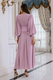 Blush Mangas Compridas V Pescoço Vestido de Baile