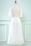 Vestido branco midi babydoll