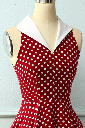 Vestido Borgonha com Bolinhas Brancas