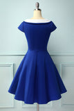 Peter Pan Collar Vestido Azul Royal