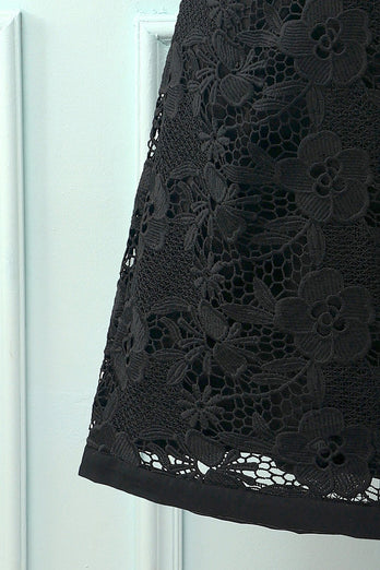 Vestido de renda floral preto