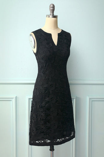 Vestido de renda floral preto