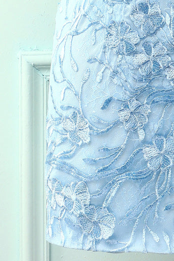 Cintas de espaguete azul céu vestido bodycon
