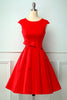 Carregar imagem no visualizador da galeria, Vestido vermelho do balanço dos anos 50 do botão vermelho