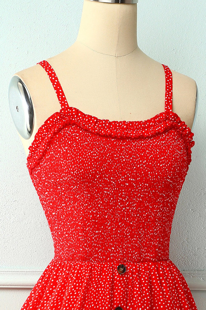 Carregar imagem no visualizador da galeria, Vestido floral vermelho vintage com botão