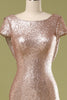 Carregar imagem no visualizador da galeria, Lantejoulas Rosa Vestido de formatura