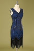 Carregar imagem no visualizador da galeria, Vestido azul do Flapper das lantejoulas dos anos 20