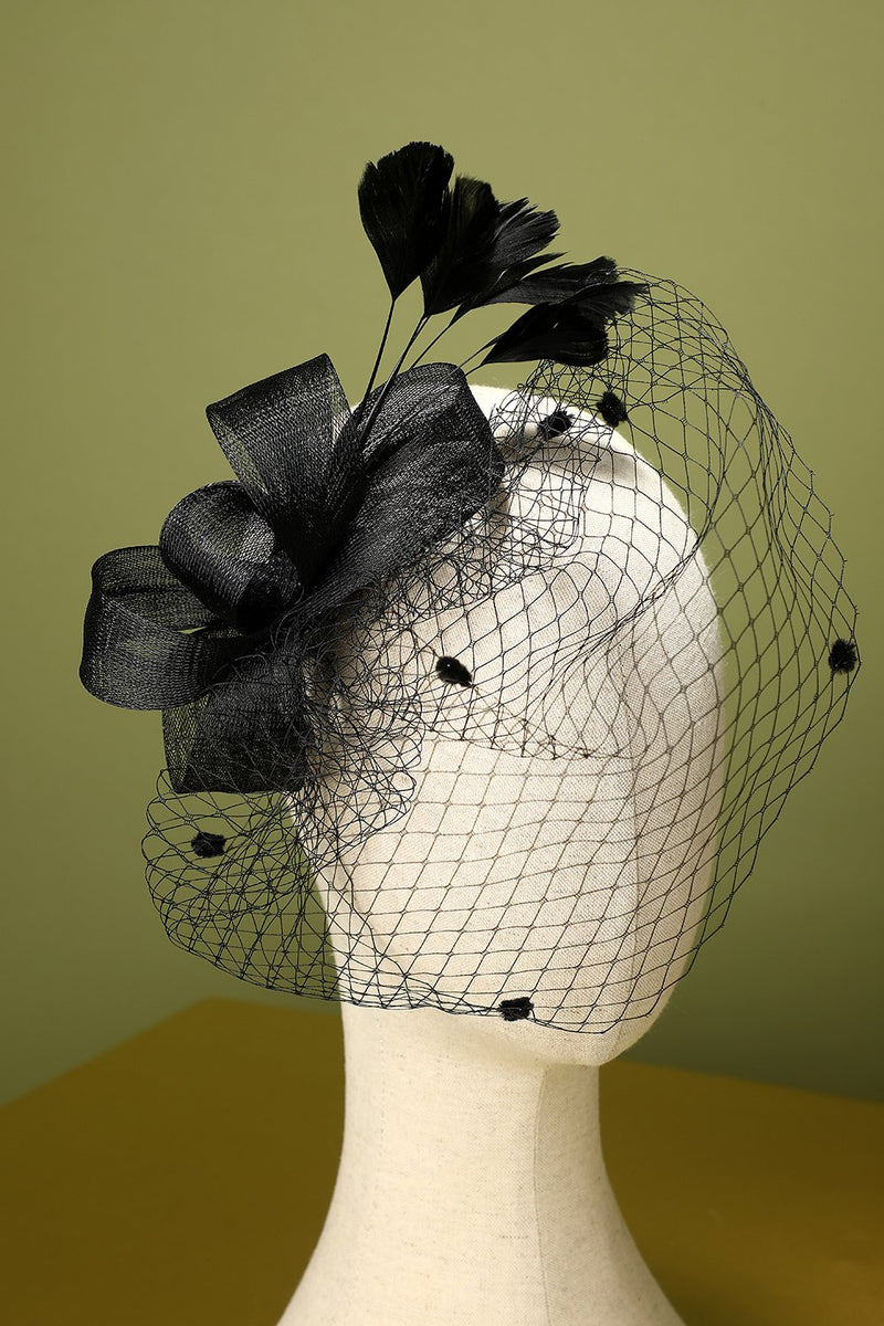 Carregar imagem no visualizador da galeria, Black 1920s Feather Headband
