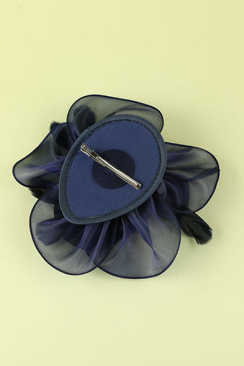 1920s Blue Organza Beaded Headband