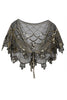 Carregar imagem no visualizador da galeria, 1920s Gold Flower Sequin Women Cape