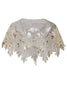 Carregar imagem no visualizador da galeria, 1920s Ivory Flower Sequin Women Cape