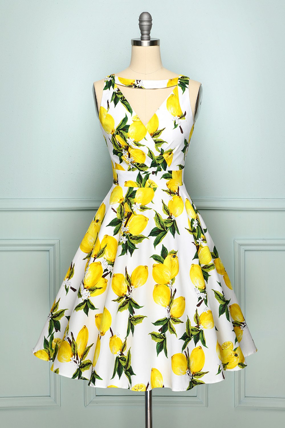 Vestido de limão dos anos 50