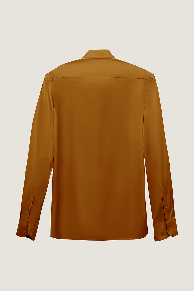 Carregar imagem no visualizador da galeria, Camisa de terno manga comprida camelo
