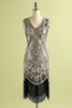 Carregar imagem no visualizador da galeria, Vestido franja de lantejoulas prateado dos anos 1920
