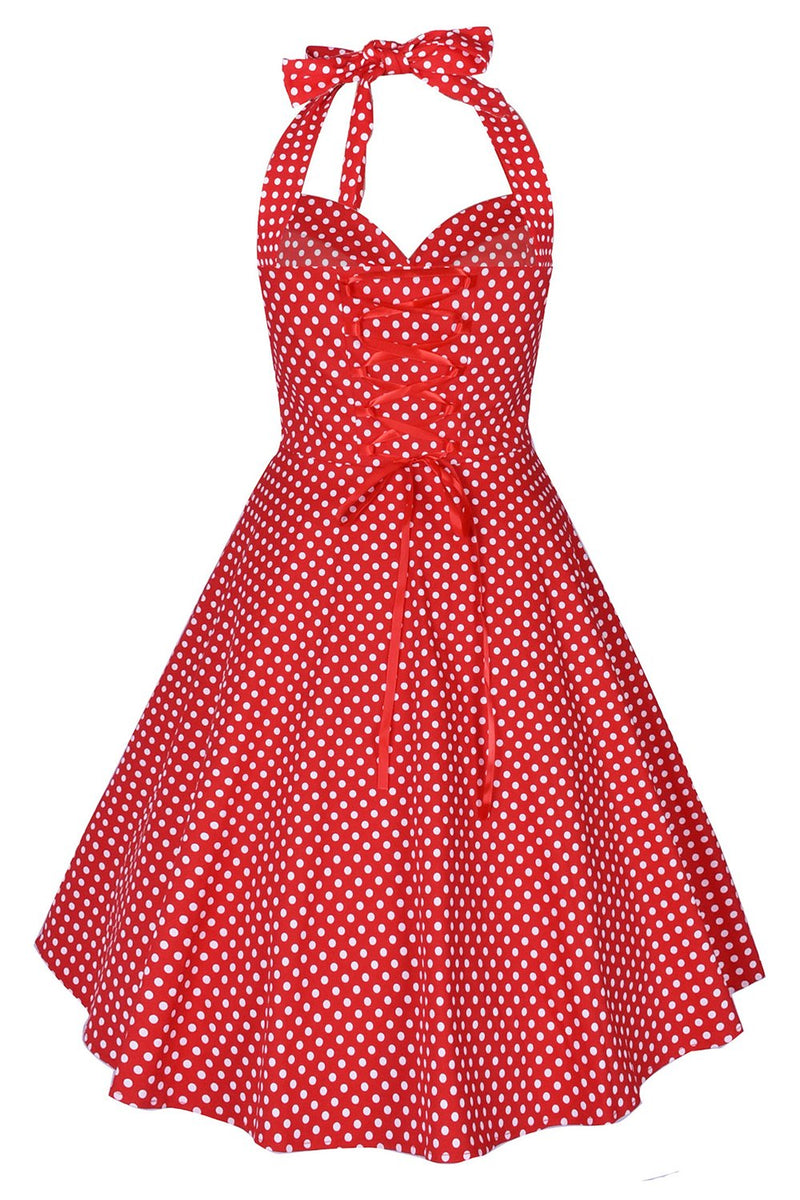 Carregar imagem no visualizador da galeria, Halter impresso 1950 Pin Up Dress