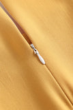 Vestido de balanço amarelo sólido dos anos 50
