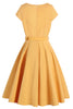 Carregar imagem no visualizador da galeria, Vestido de balanço amarelo sólido dos anos 50