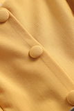 Vestido de balanço amarelo sólido dos anos 50
