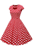 Vestido Bolinhas Vermelhas 1950