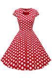 Vestido Bolinhas Vermelhas 1950