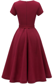 Vestido Borgonha Solid 1950