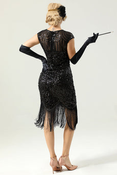 Vestido Fringe de lantejoulas dos anos 1920